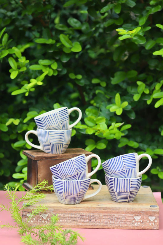 Set of 6 - Blue All Lines Mug with premium quality material