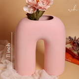 Handmade ceramic pink leg vase height 