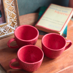 drinkware, red mugs, ceramic 