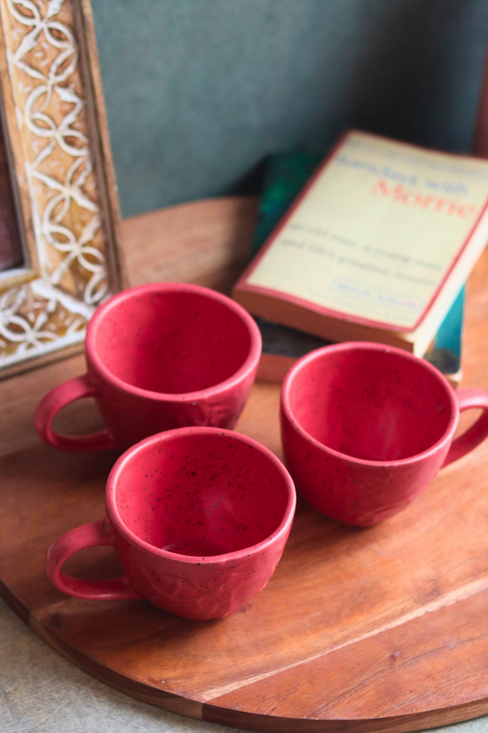 drinkware, red mugs, ceramic 