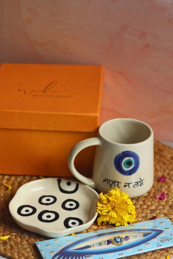 evil eye rakhi gift box made by ceramic