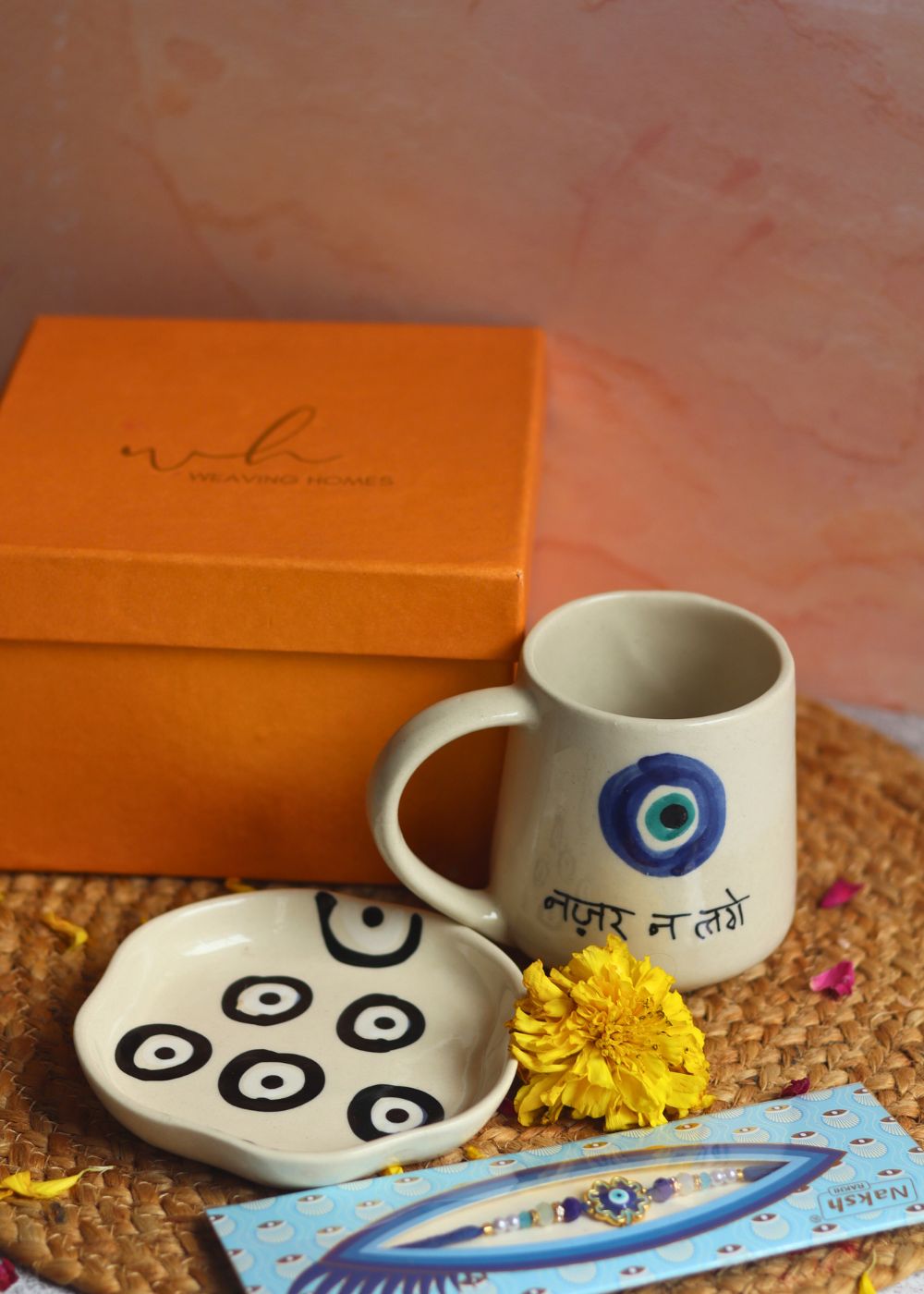 evil eye rakhi gift box made by ceramic