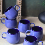 Set of blue coffee mugs handmade 