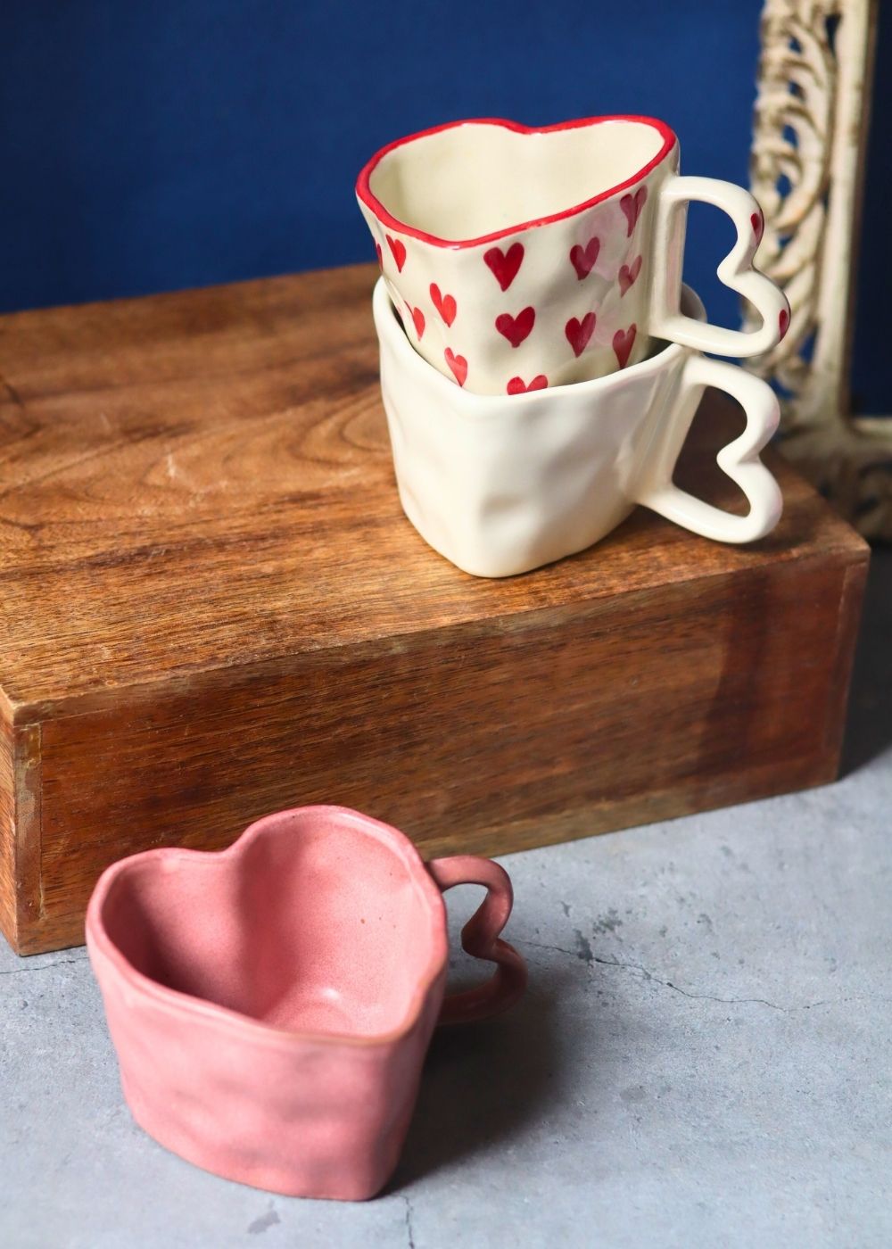 Set of 3 - Heartfelt Mugs made by ceramic