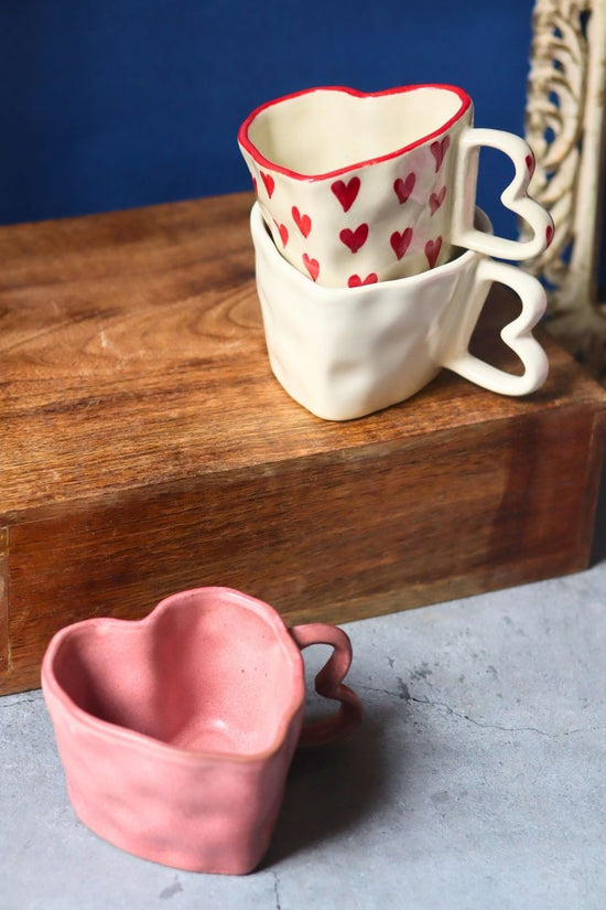 Set of 3 - Heartfelt Mugs made by ceramic