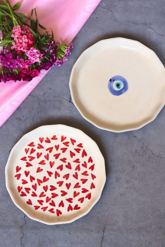 Handmade All Heart & Evil eye Snack Plate