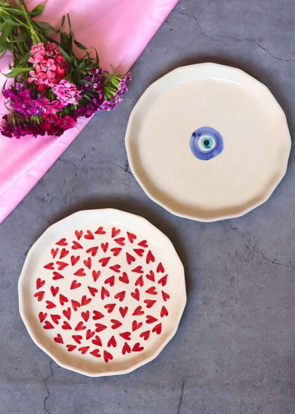 Handmade All Heart & Evil eye Snack Plate