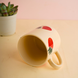 Ceramic mug laying on surface