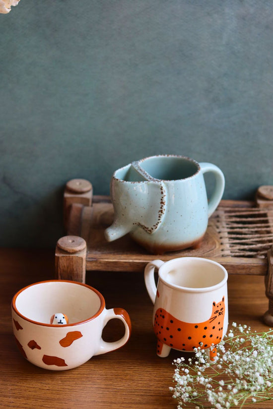 Ele, Dog & Cat Mug - Best Selling Combo of 3 handmade in india