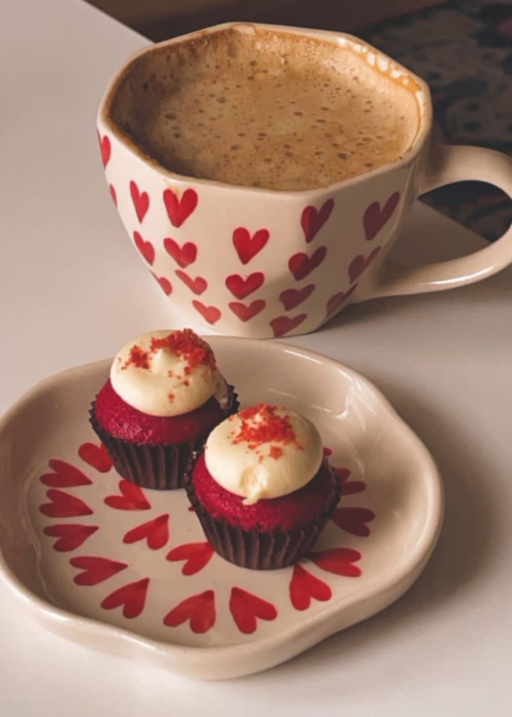 Heart Mug & All Heart Dessert Plate made by ceramic