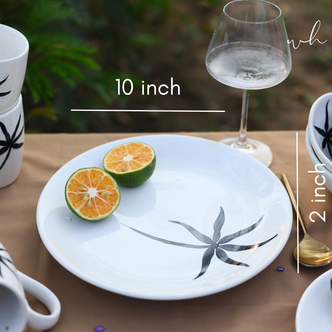 Ceramic black leaf plate