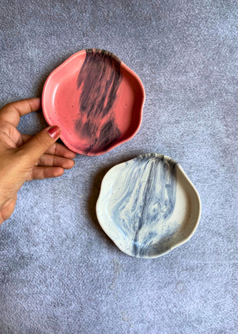 Handmade dessert plates set of two combo]