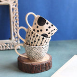 Small & Big Black Polkas, Black Lines & Dotted Mug - Set of three