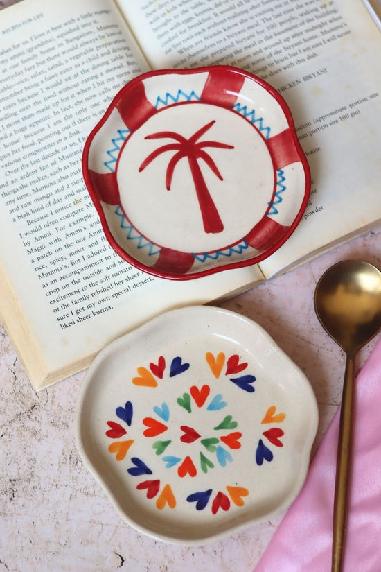 LoveisLove & Palm Handmade Dessert plate made by ceramic
