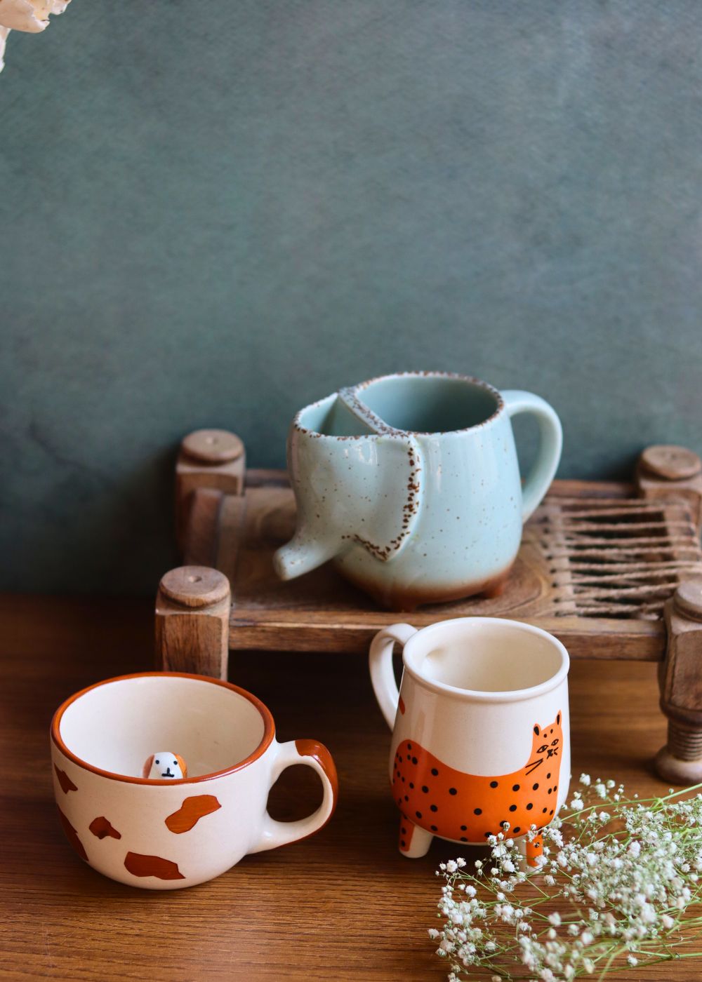 handmade best selling combo set of 3 mugs 