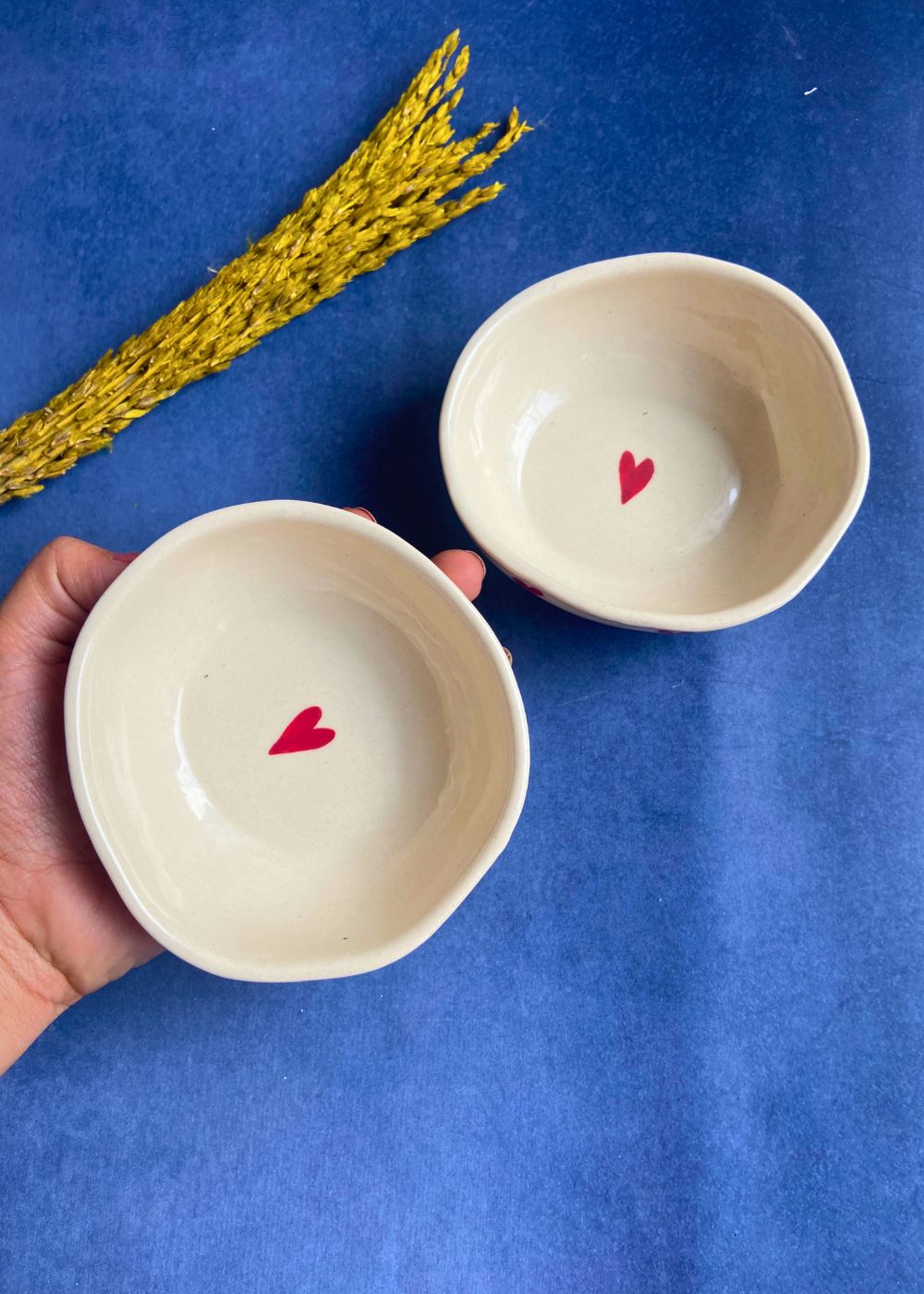 set of two all heart bowl combo