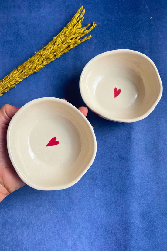 set of two all heart bowl combo