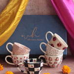 Handmade Set of 6 Heart Bliss Mugs (for the price of 5) Diwali Gift Box