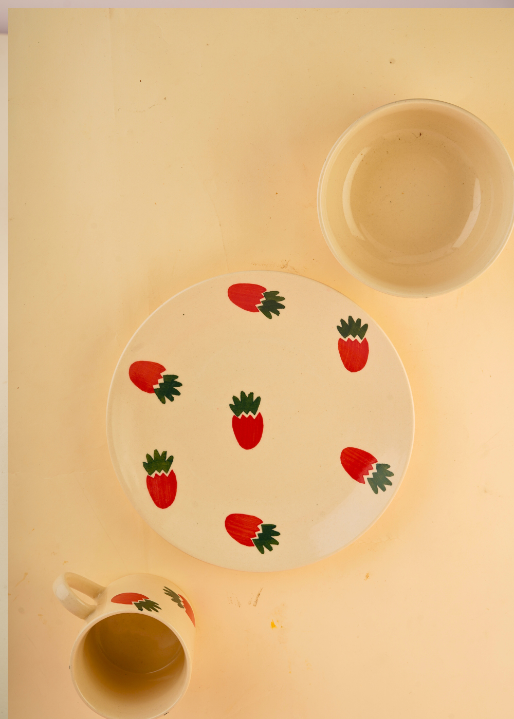 set of three berry bliss breakfast set made by ceramic 