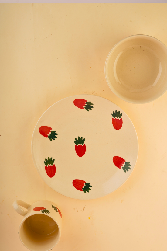 set of three berry bliss breakfast set made by ceramic 