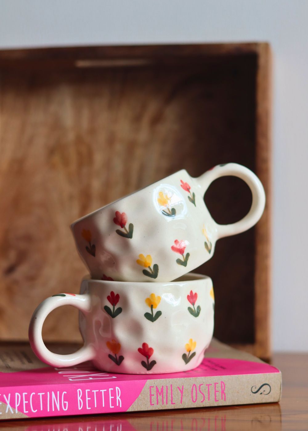 tulip floral mug made by ceramic 