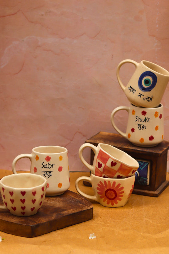 Handmade Set of 6 Tea & Coffee Sip Mugs (for the price of 5)
