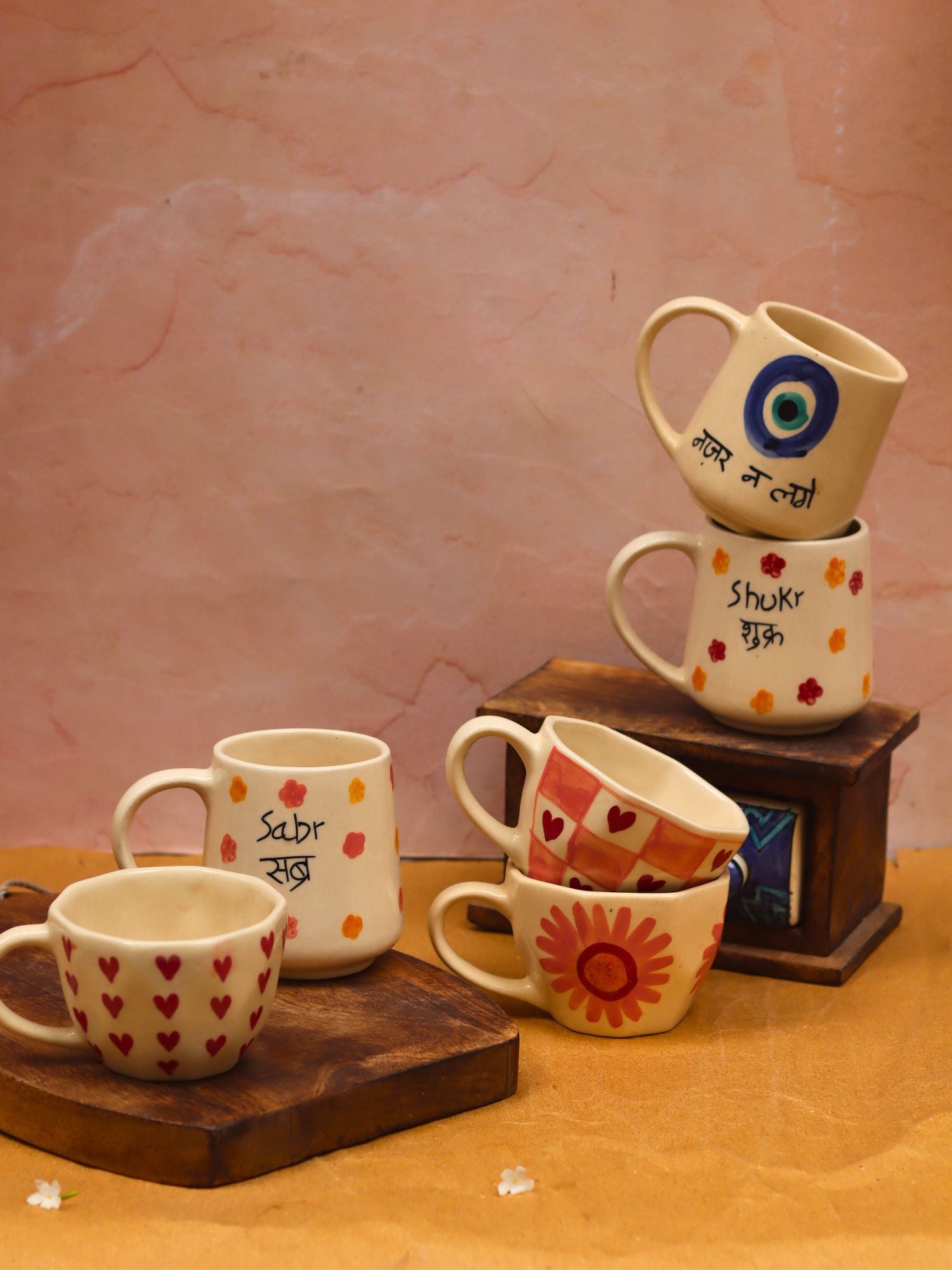 Handmade Set of 6 Tea & Coffee Sip Mugs (for the price of 5)