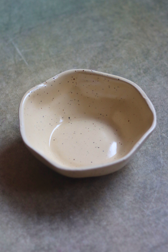 Handmade ceramic basic creamy bowl