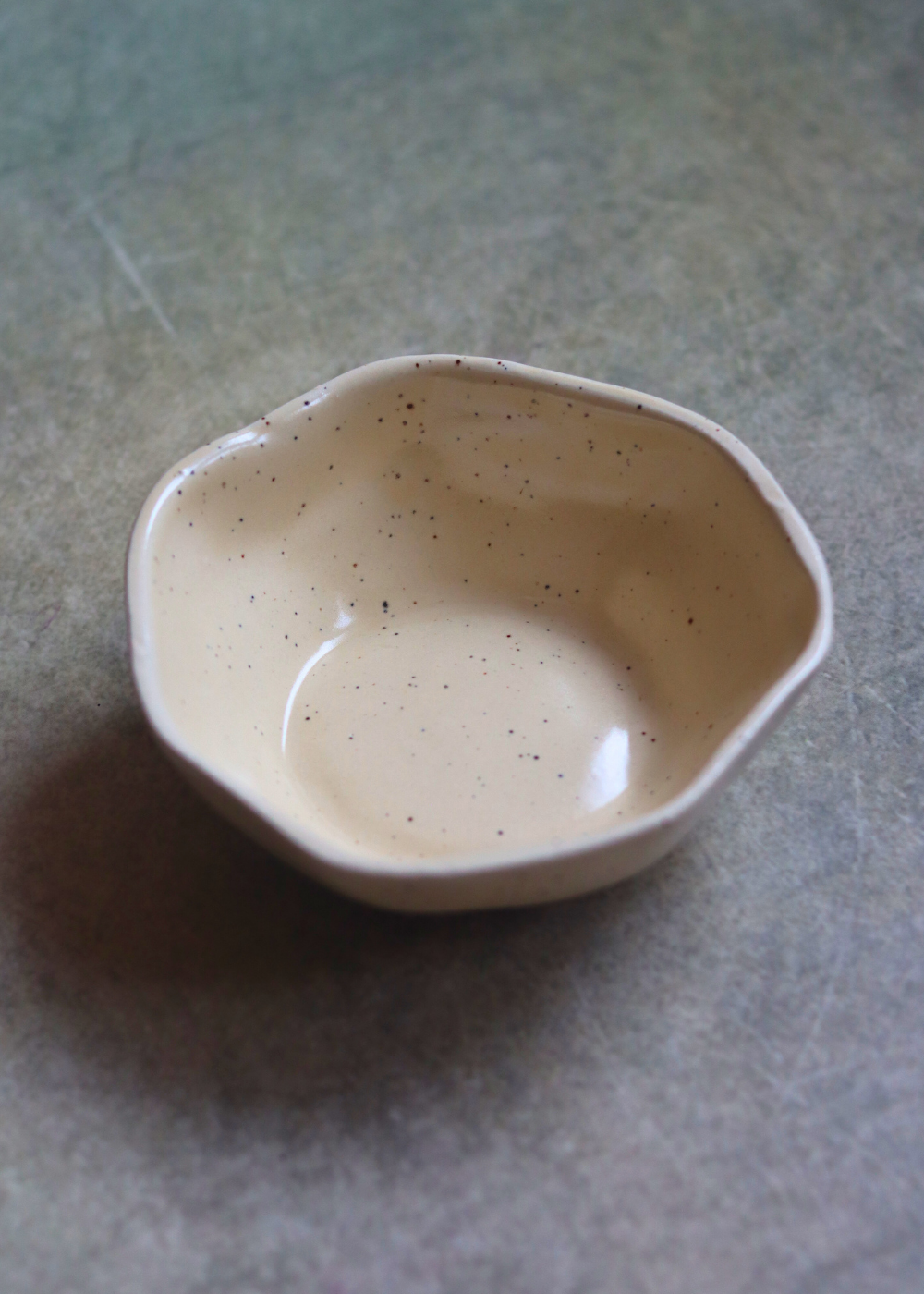 Handmade ceramic basic creamy bowl
