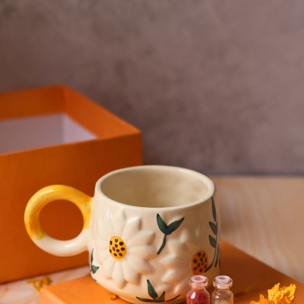 handmade daisy mug rakhi gift box 