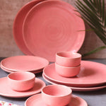 Handmade Set of 12 - Rosy Pink Dinner Set