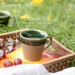 Army green drip chai cup height & breadth
