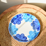 ceramic blue floral snack plate
