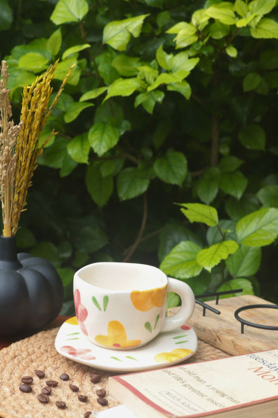 handmade  Floral Bloom Cup & Saucer