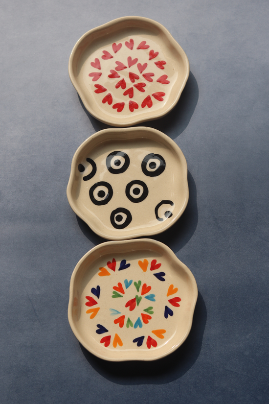 handmade dessert plate set of three combo