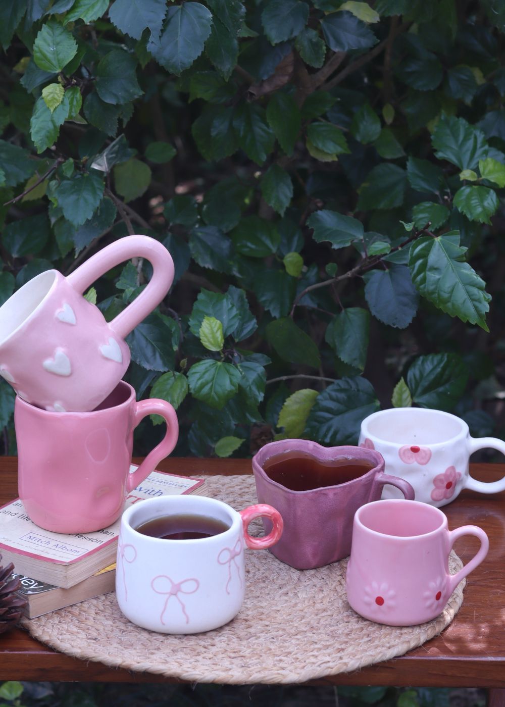 Set of 6 Spring blossom Mugs (for the price of 5) made by ceramic