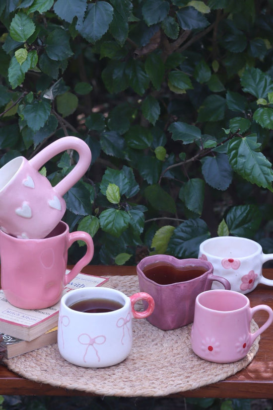 Set of 6 Spring blossom Mugs (for the price of 5) made by ceramic