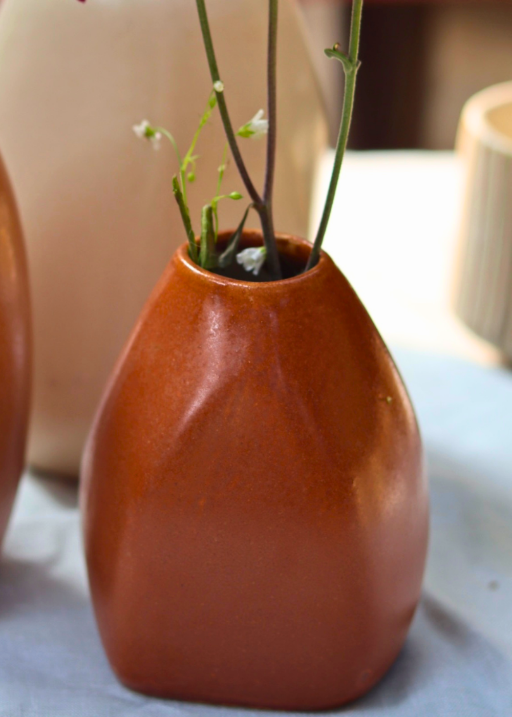 ceramic little rust vase 