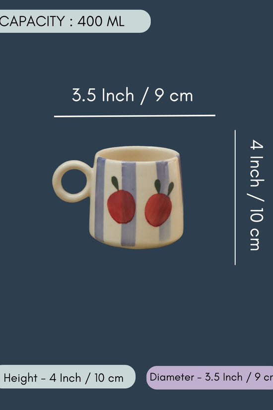 Striped Cherry Mug - Blue