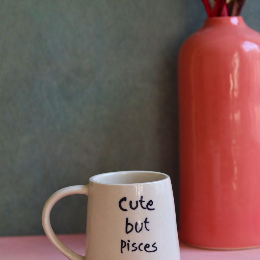 Handmade cute but pisces mug