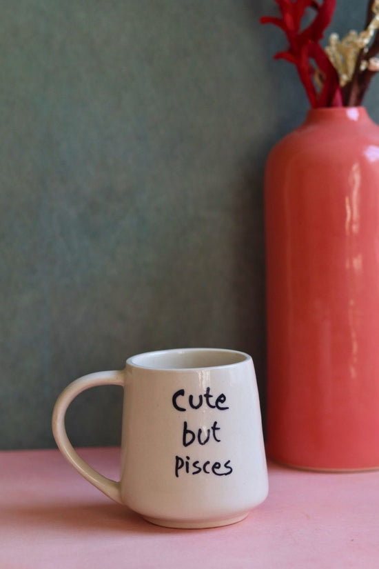Handmade cute but pisces mug
