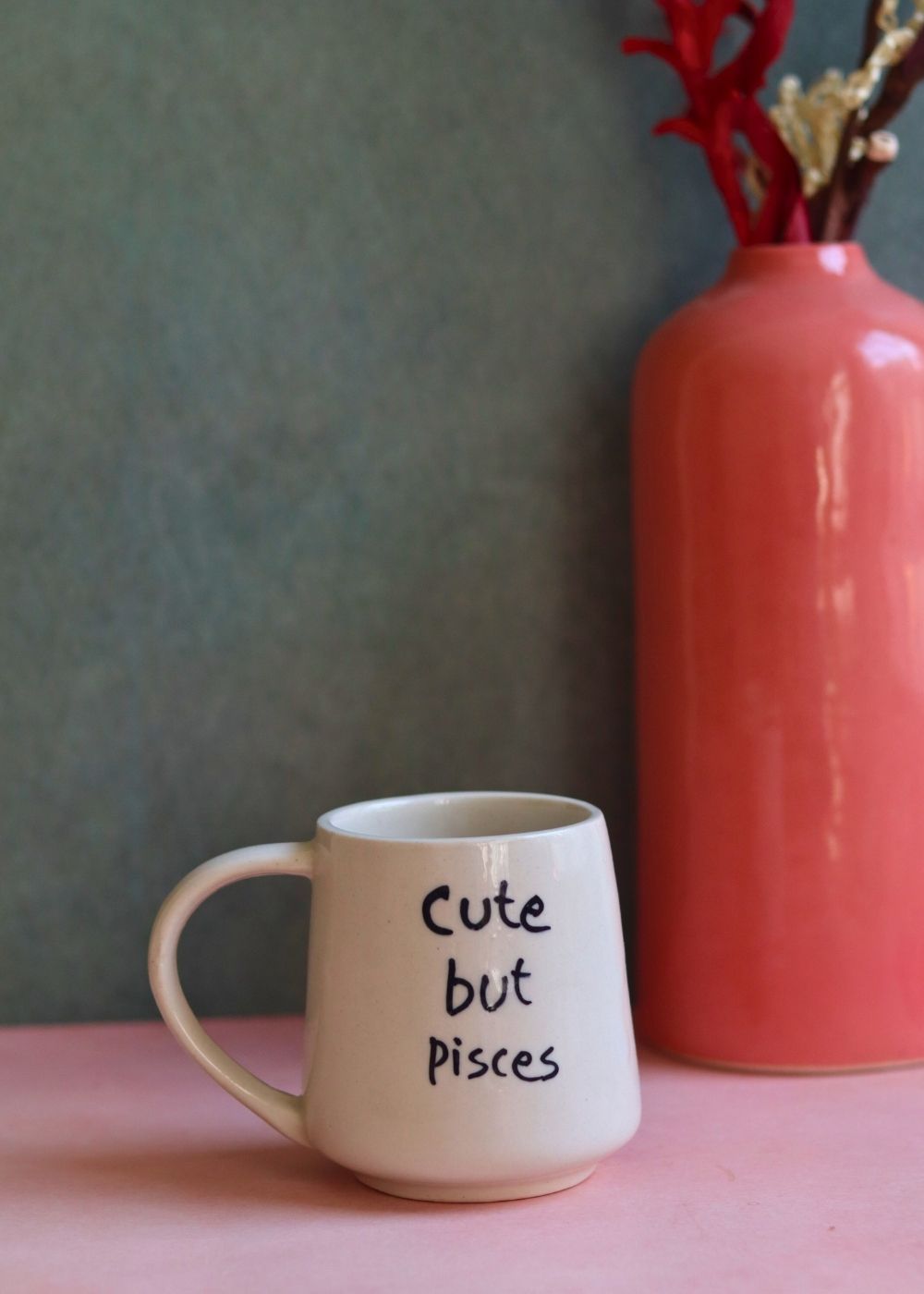 Handmade cute but pisces mug