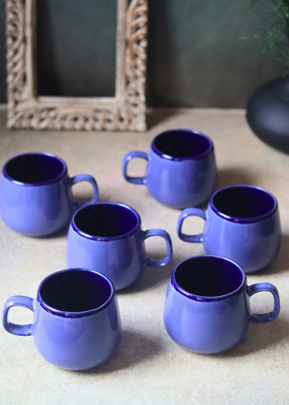 Drinkware ceramic coffee mugs blue color