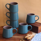 Mesmerising Blue Coffee Mug - Set of 6 handmade in india