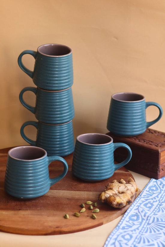 Mesmerising Blue Coffee Mug - Set of 6 handmade in india
