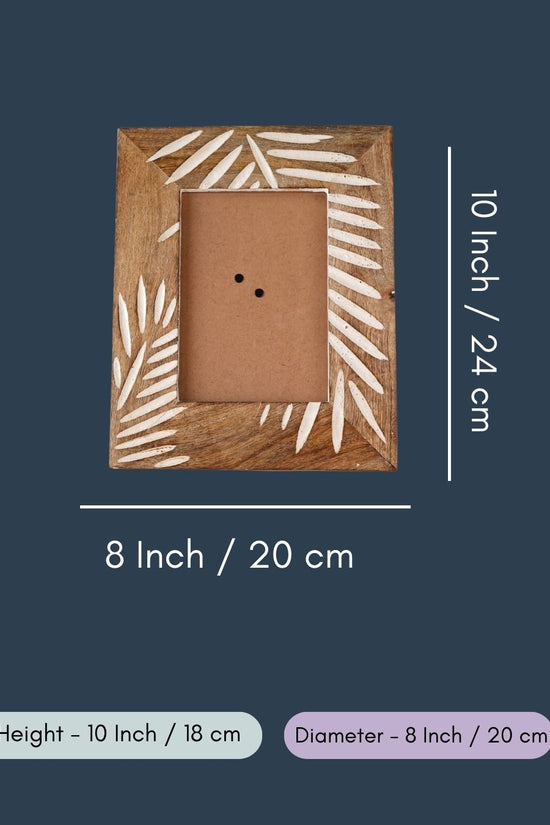 Carved Leaf Photo Frame