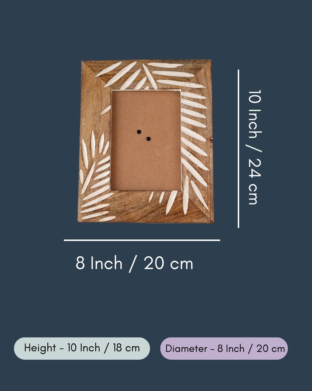 Carved Leaf Photo Frame