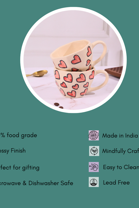 pink heart mug with details 