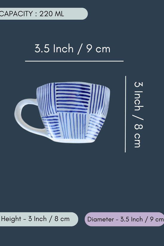 Set of 6 - Blue All Lines Mug