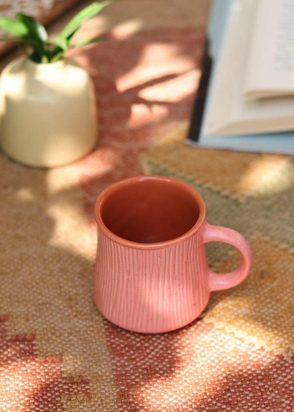 Ceramic tea cup pink color